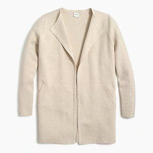 NEW J Crew SZ L Vanessa Collarless Sweater Jacket Natural